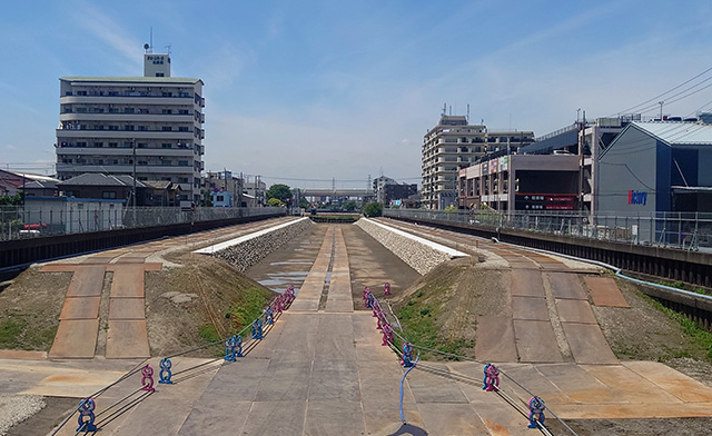 花畑川改修工事現場
